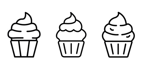 cupice-cream outline or line icon design bundle.