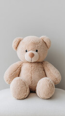 Obraz premium Soft teddy bear plush toy sitting on surface