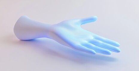 Obraz premium A light-blue, stylized hand, extending outward