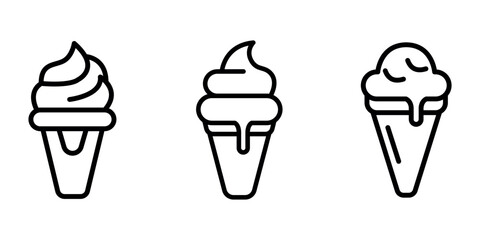 ice-cream outline or line icon design bundle.