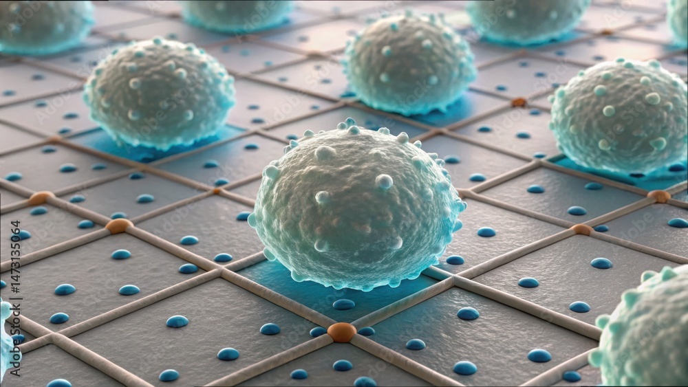 Poster detailed cell mapping in gigapixel grid zone for scientific analysis