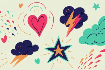 Naklejka premium doodles motive background