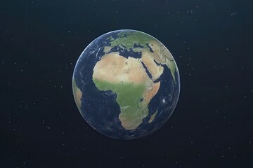 Obraz premium A realistic earth globe with a focus on the African continent. No other visual elements detected in the image.