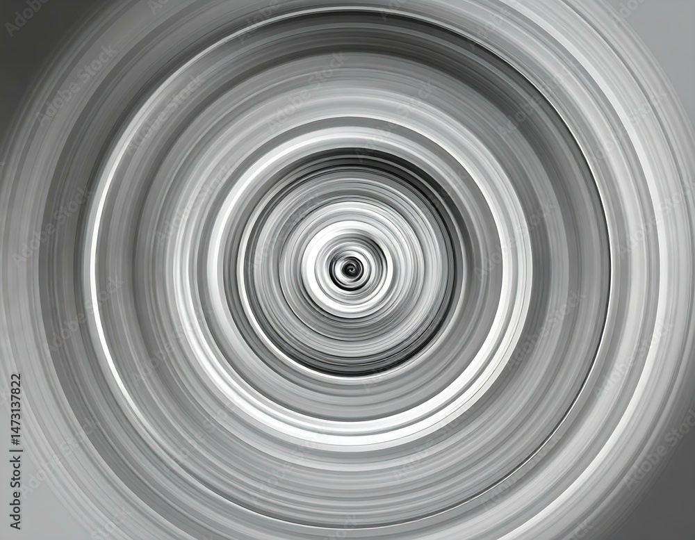 Aufkleber abstract grey concentric circles swirling vortex design pattern