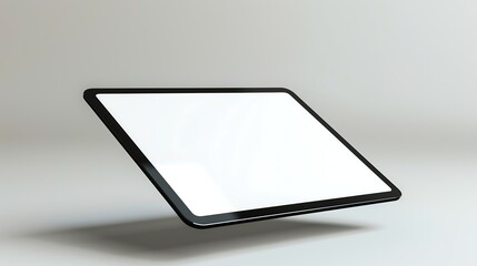 blank screen tablet floating on solid background,empty,digital,blank