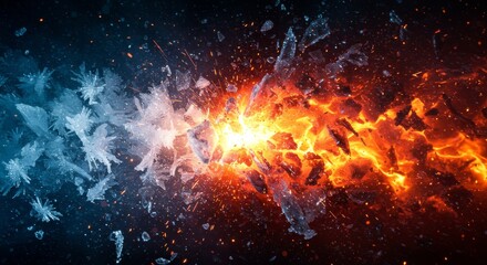 Fototapeta premium Stunning Ice and Fire Fusion Wallpaper