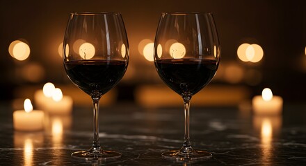 Romantic Candlelit Wine Glasses