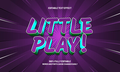 little play editable text effect with a play and game text style