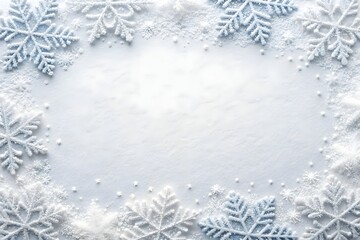 White snow christmas frame border 