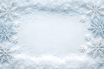 White snow christmas frame border 