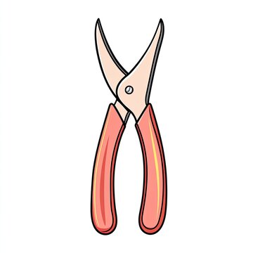 red handled garden shears clip art preview