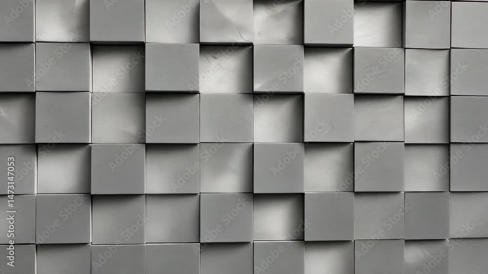 Aufkleber textured silver squares modern abstract design with depth and dimension in stylish backdrop