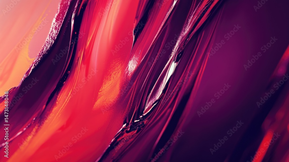 Poster abstract brush strokes in deep reds and oranges, blending together to create a fiery, energetic back