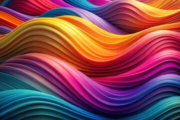 Obraz premium Abstract rainbow 3D line wave fluid with vibrant colors