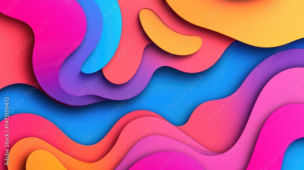 Poster abstract swirling light patterns in vibrant colors, blending seamlessly into a dynamic background