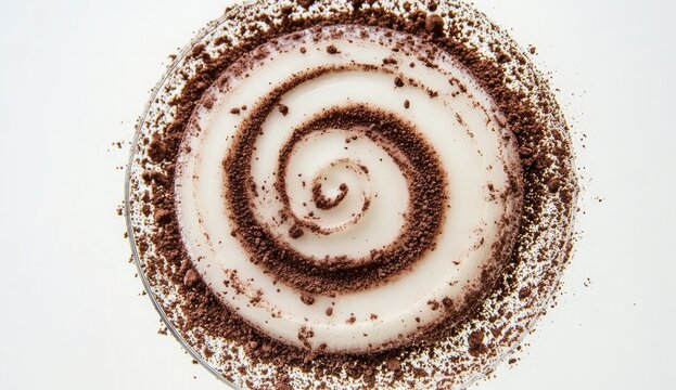Whipped cream dessert swirls, cocoa dusted