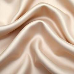 Fototapeta premium A highly detailed, close-up image of a luxurious satin silk fabric, showcasing its plain, solid, and smooth texture.