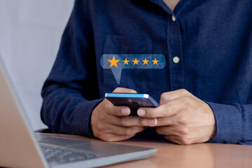 Customers are giving five-star reviews to rate and review the service business idea.
