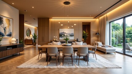 Modern and Elegant Living Room with Natural Light and Contemporary Furniture in Stylish Interior Design