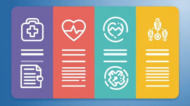 Healthcare Infographic With Icons Illustrating Medical Concepts and Information in a Colorful Layout