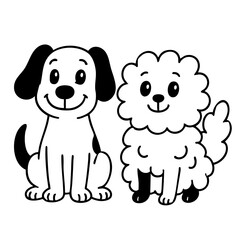 The dogs playing and happy together