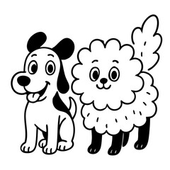 The dogs playing and happy together