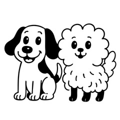 The dogs playing and happy together