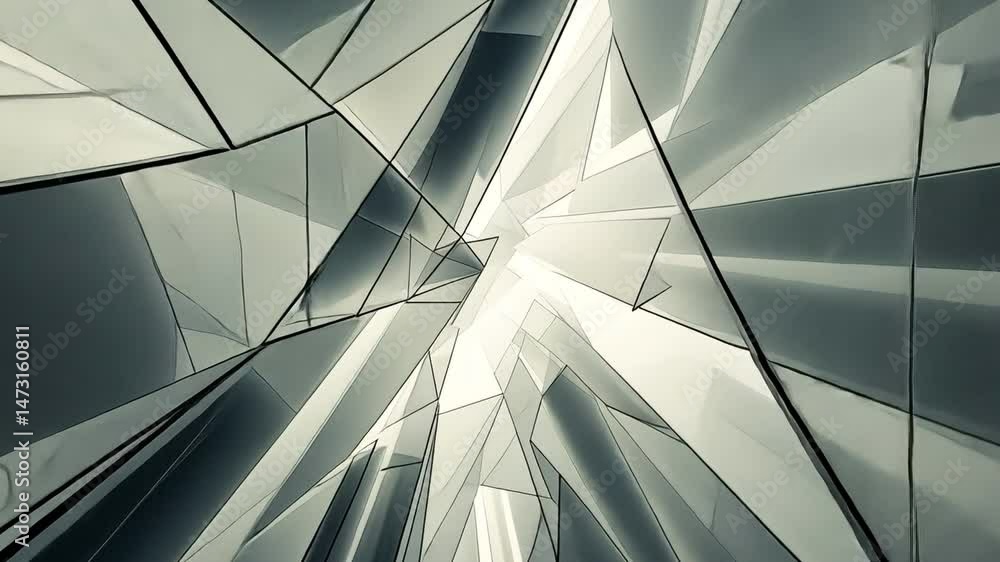 Poster captivating modern abstract design glass structures reflecting light and transparency, creating dept