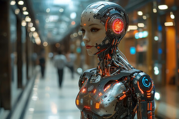 Robotic background technology concept