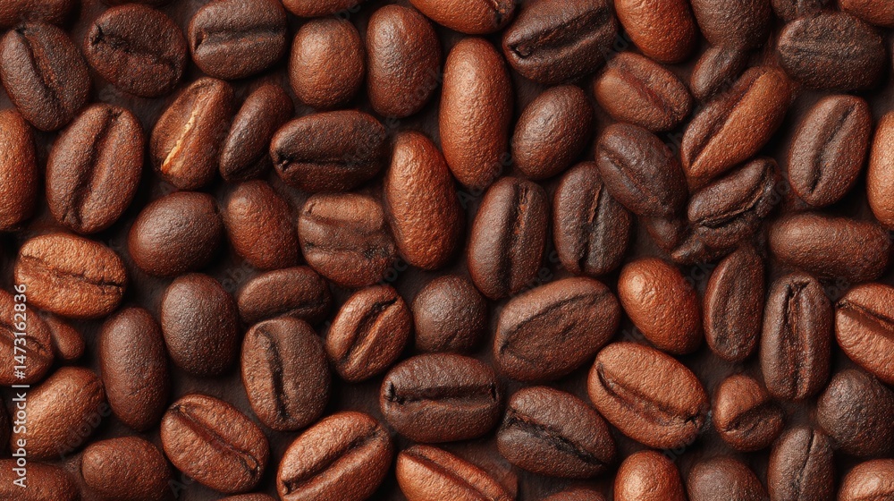 Poster warm coffee bean layout for seamless background and pattern use