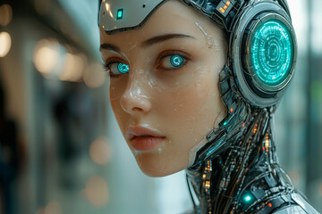 Robotic background technology concept