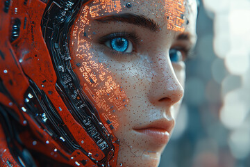 Robotic background technology concept