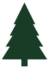 A minimalist image of a Christmas tree on a clean white background.