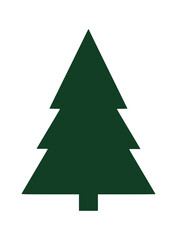 A minimalist image of a Christmas tree on a clean white background.