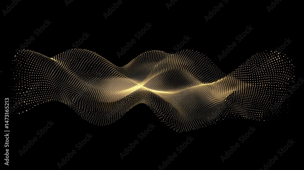 Poster glowing abstract digital waves with soft curves and intersecting light trails, representing technolo