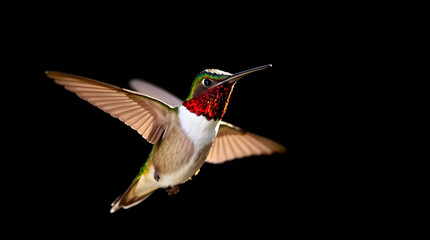 Fototapeta premium Grace in the Air: Hummingbird in Warm Light