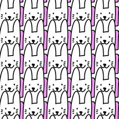 cute seamless pattern with cute rabbit. illustration.