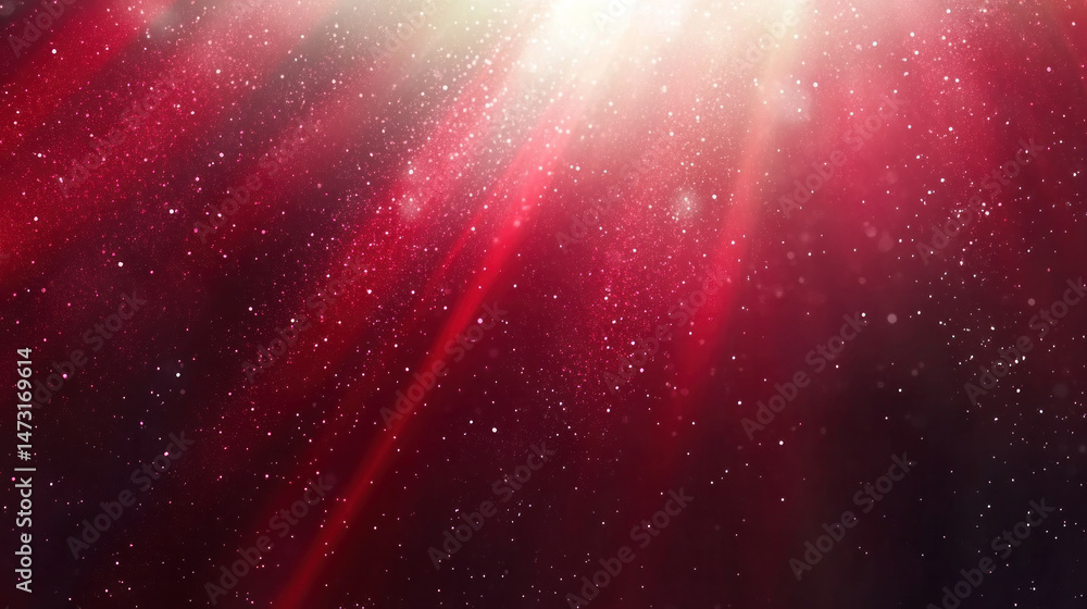 Poster a red background with a lot of red and white dots. the red background is the main focus of the image