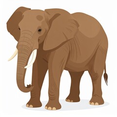 Fototapeta premium Detailed Illustration of a Standing Elephant with Tusks