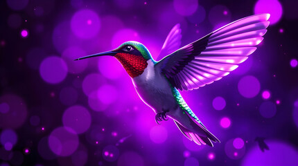 Obraz premium Grace in the Air: Hummingbird in Warm Light