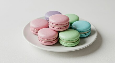 Obraz premium Colorful macarons on a plate (2)