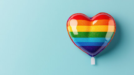 Colorful heart balloon in vibrant rainbow colors