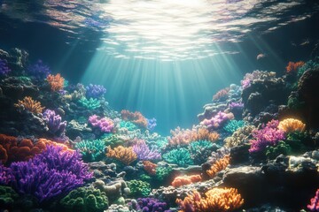 Vibrant underwater coral reef