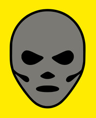 alien icon from glyph style. flat symbol is black,