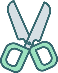 Flat Icon of Scissors for Editing or Design