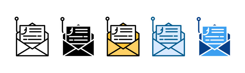 Phishing Attack Icon Set Multiple Style Collection