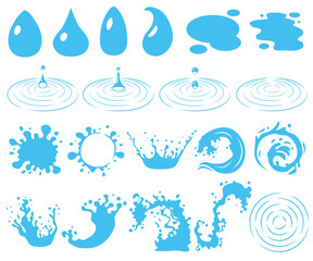 水の素材イラストセット