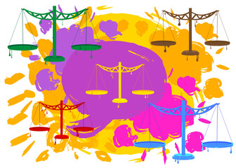 Scale graffiti. Abstract modern street art decoration performed in urban painting style.