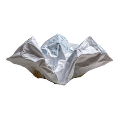 Obraz premium Crumpled Transparent Plastic Sheet with White and Blue Design