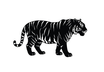 Obraz premium Tiger stripe silhouette. This image shows a black circular center with jagged, spiky rays extending outward, resembling a sunburst pattern. Vector clipart illustration design.
